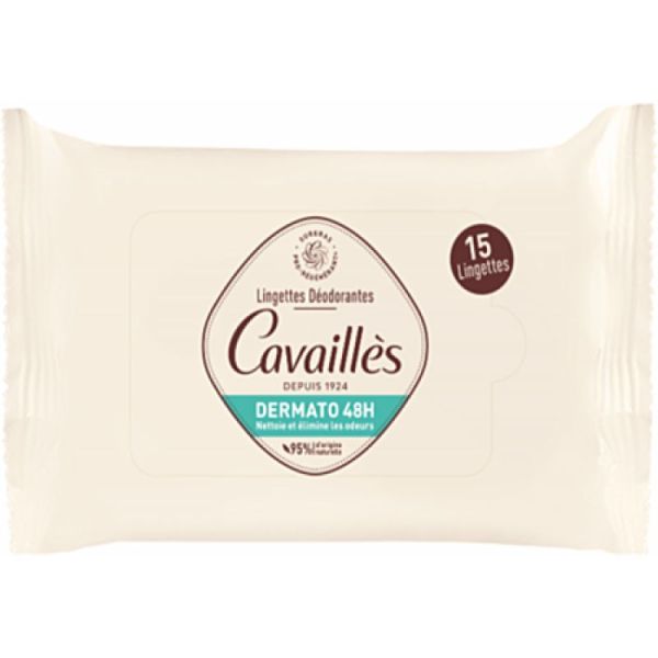 Roge-Cav Lingettes Deo Derma 48H X15